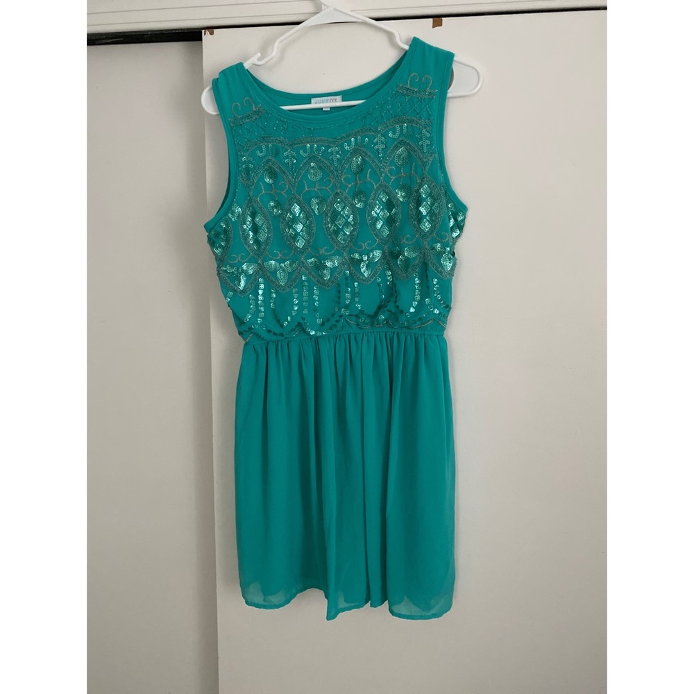 Beautiful beaded teal dress